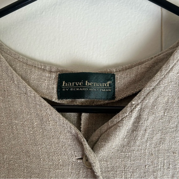 Harvé Benard by Benard Holtzman Linen Button Up Dress Pockets Short Sleeve - Picture 2 of 7